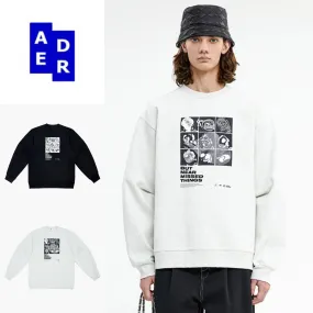 ADERERROR  |Unisex Street Style Long Sleeves Logo Sweatshirts