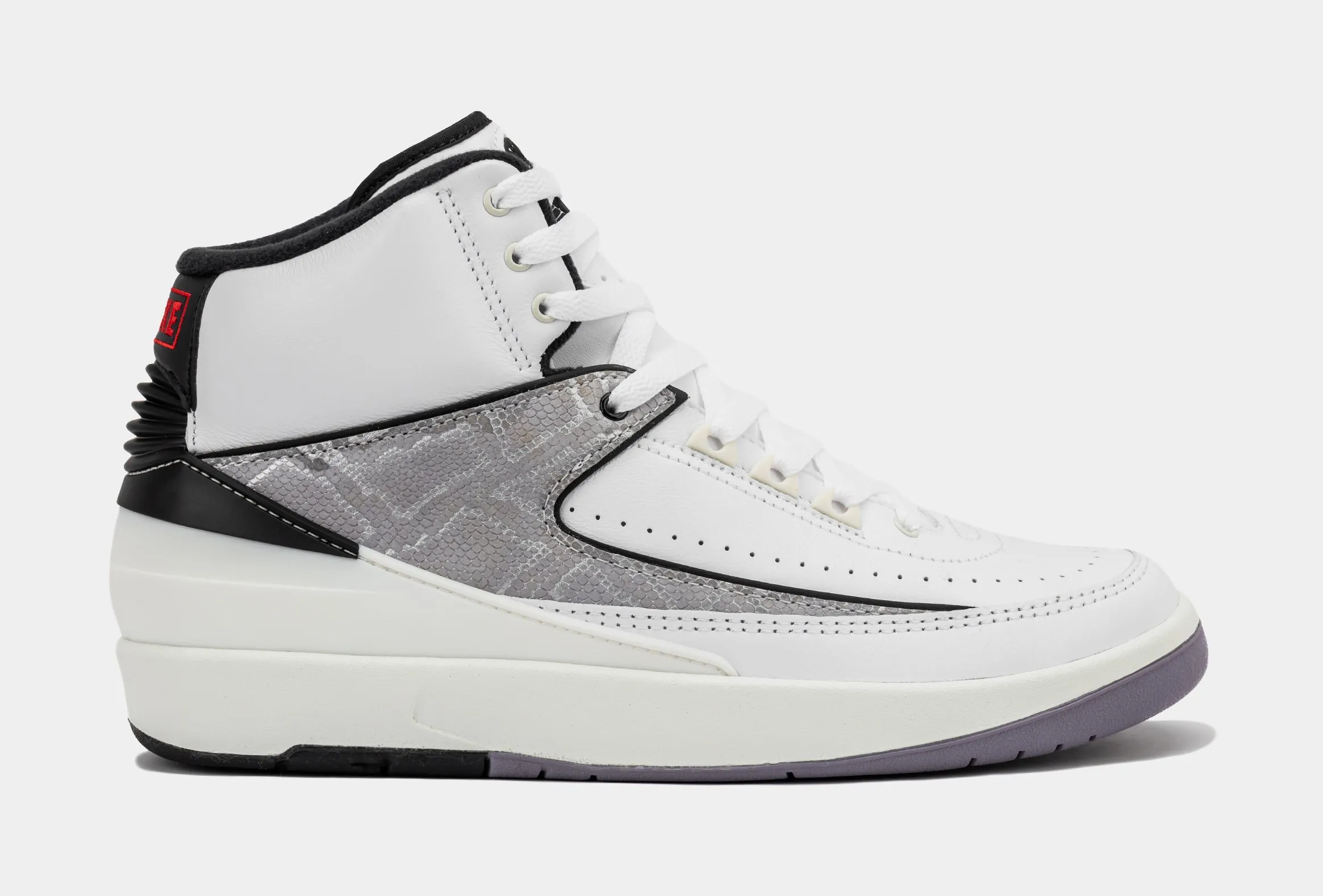 Air Jordan 2 Retro Python Mens Lifestyle Shoes (White/Fire Red/Black/Sail/Cement Grey)