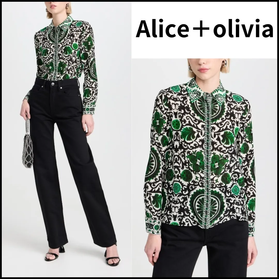 Alice+Olivia  |Casual Style Silk Long Sleeves Office Style Shirts & Blouses