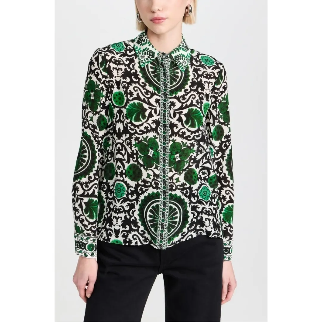 Alice+Olivia  |Casual Style Silk Long Sleeves Office Style Shirts & Blouses