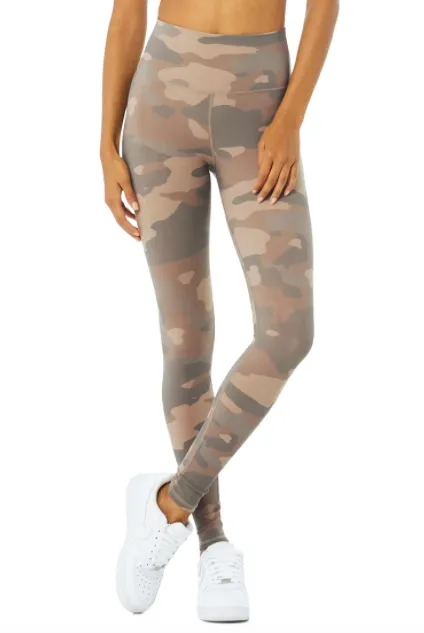 Alo Yoga High Waist Vapour Legging- Putty Camo