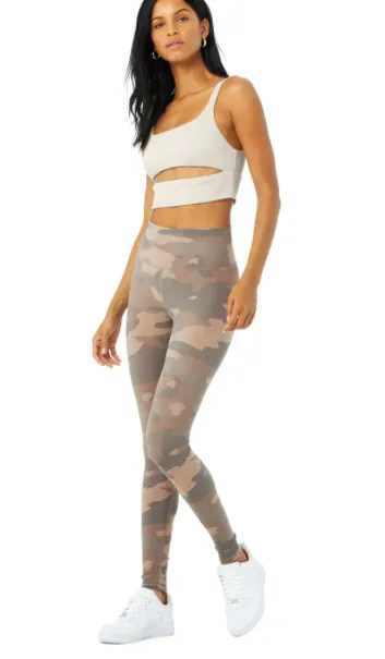 Alo Yoga High Waist Vapour Legging- Putty Camo