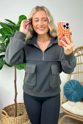 Always Cozy Half Zip Contrast Pullover - FINAL SALE