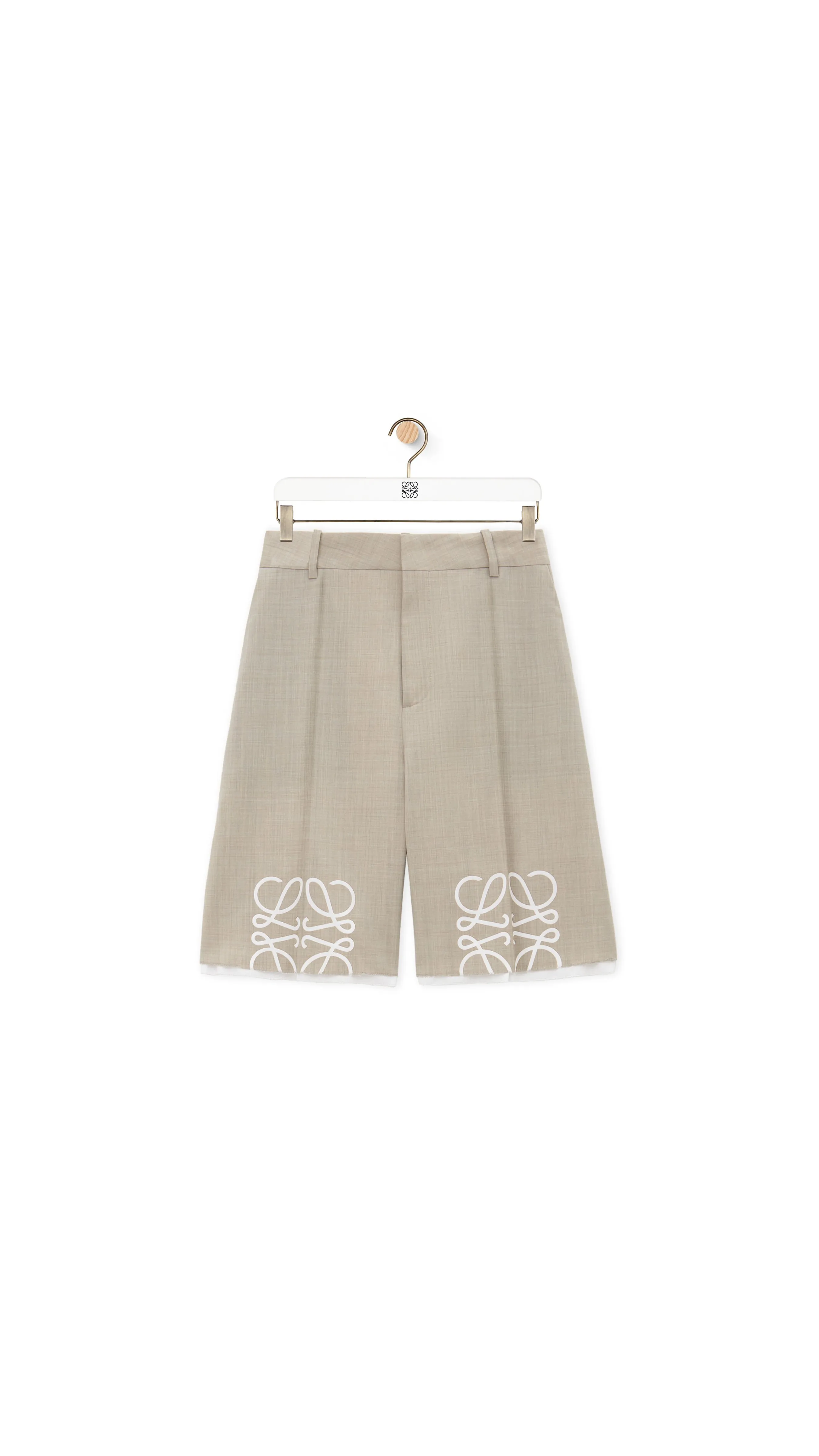 Anagram Shorts In Wool - Beige