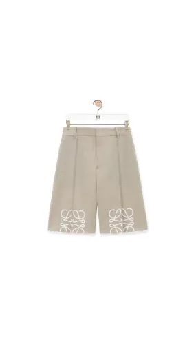 Anagram Shorts In Wool - Beige