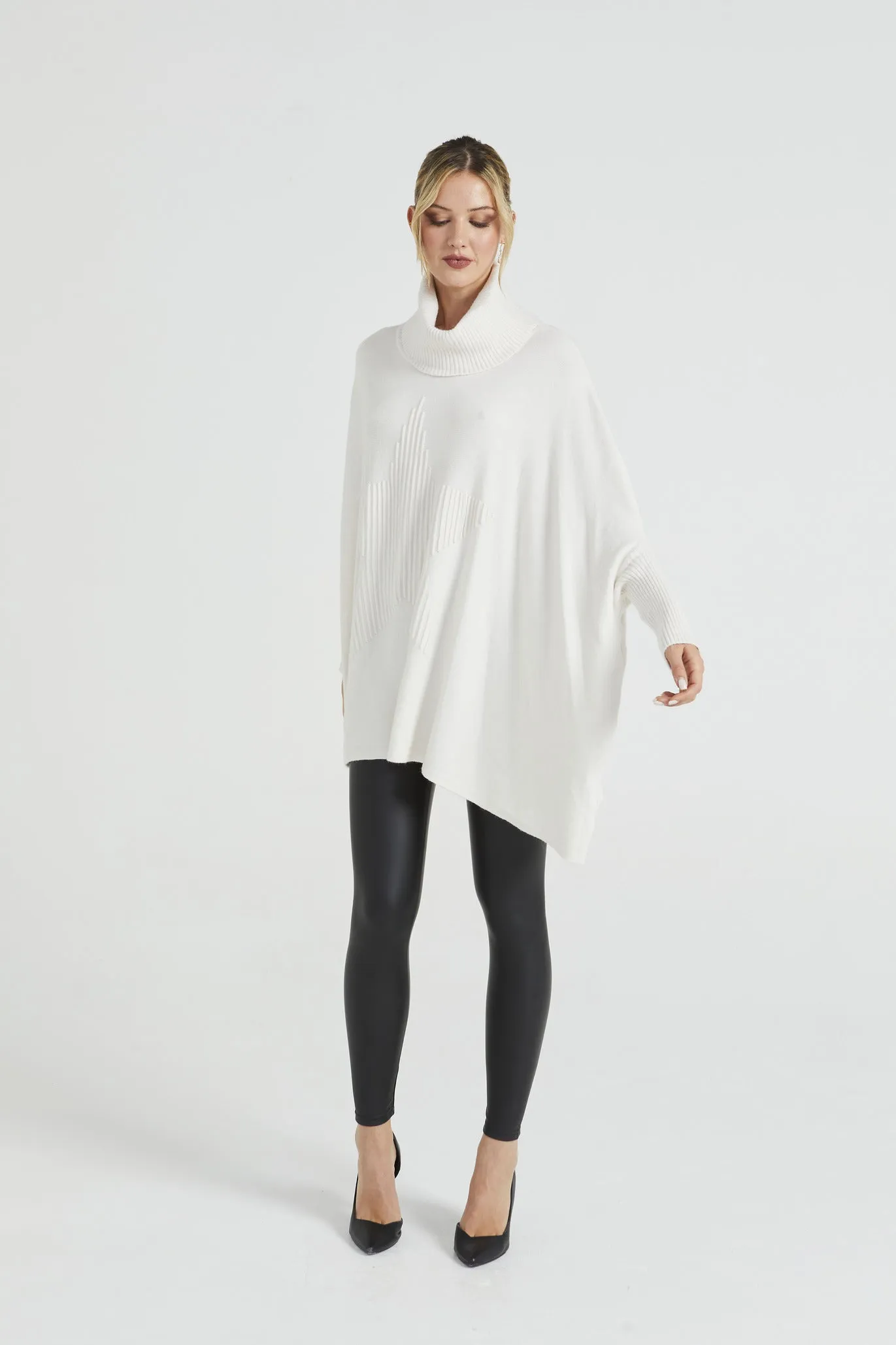 Angeleye High Neck Oversized Jumper With Star Print