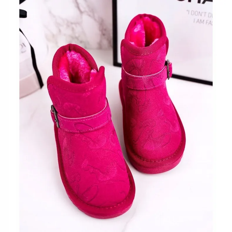 Apawwa Children's Snow Boots With Fur Fuchsia Kawai pink