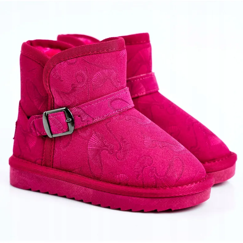 Apawwa Children's Snow Boots With Fur Fuchsia Kawai pink