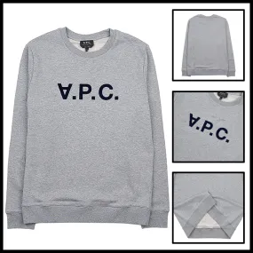 A.P.C.  |Crew Neck Street Style Long Sleeves Plain Cotton Logo