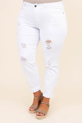 Arriving In Style Boyfriend Jeans, White