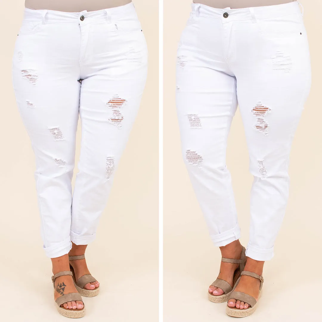 Arriving In Style Boyfriend Jeans, White