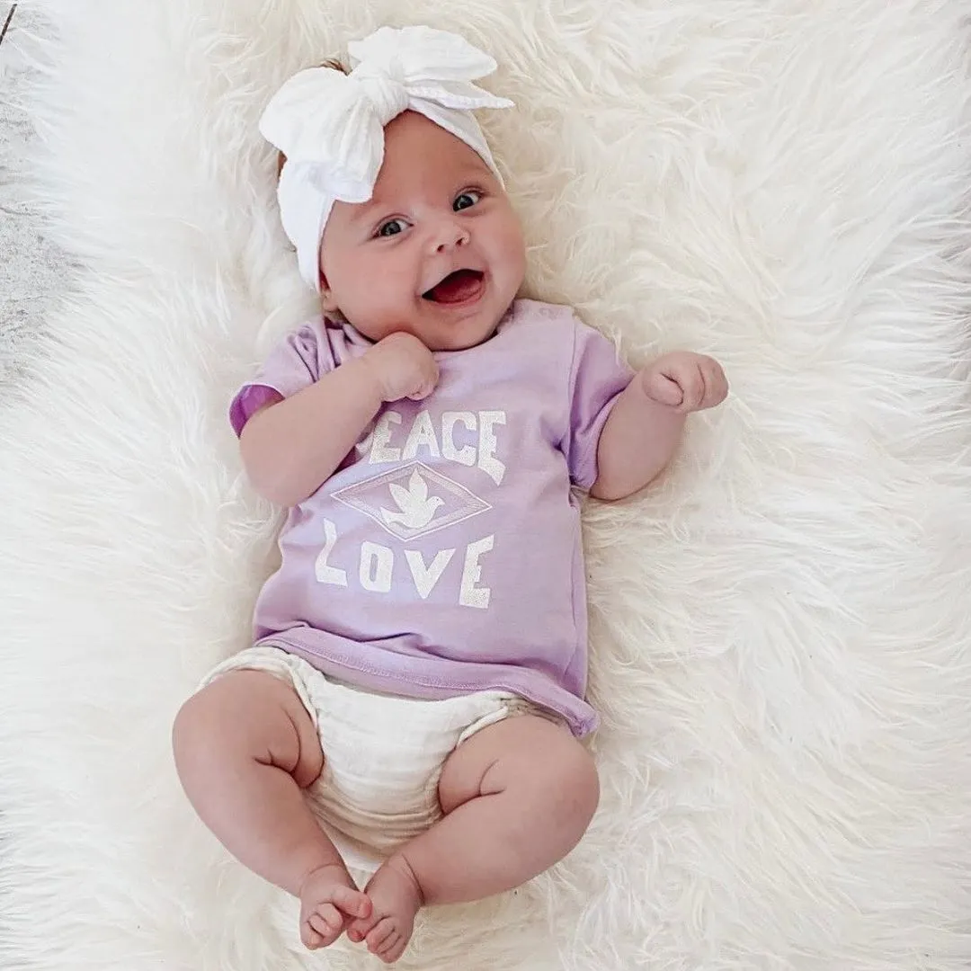 Baby Top Knot Double Bow Headband Powder Blue