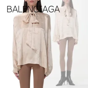 BALENCIAGA  |Monogram Casual Style Silk Street Style Long Sleeves