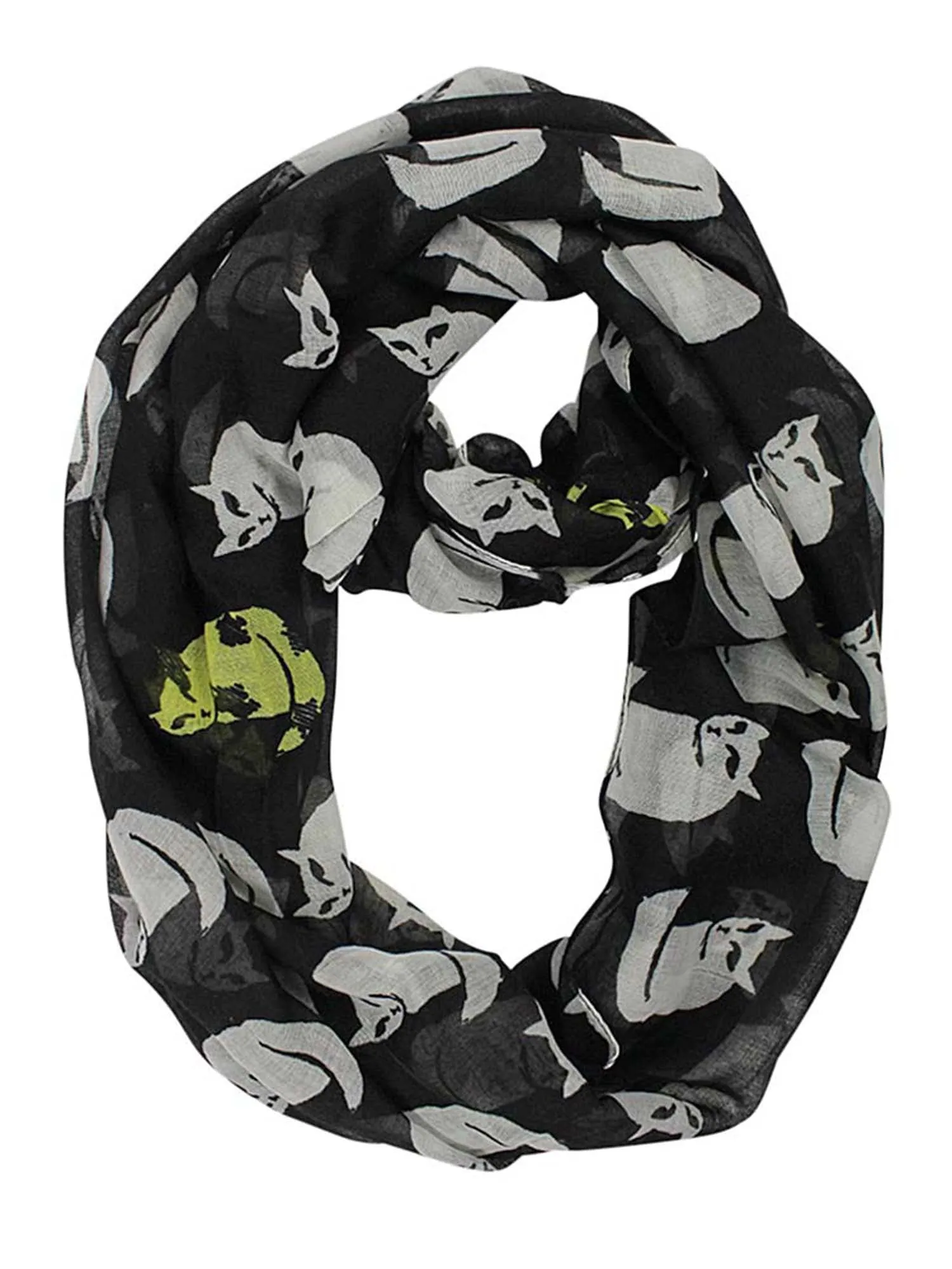 Black & White Cat Lovers Lightweight Infinity Scarf