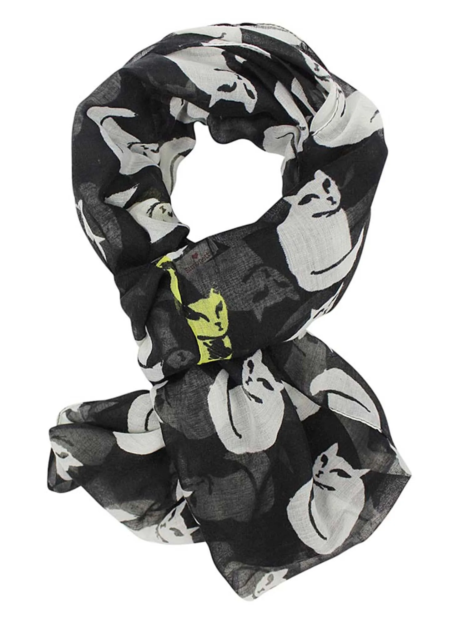 Black & White Cat Lovers Lightweight Infinity Scarf