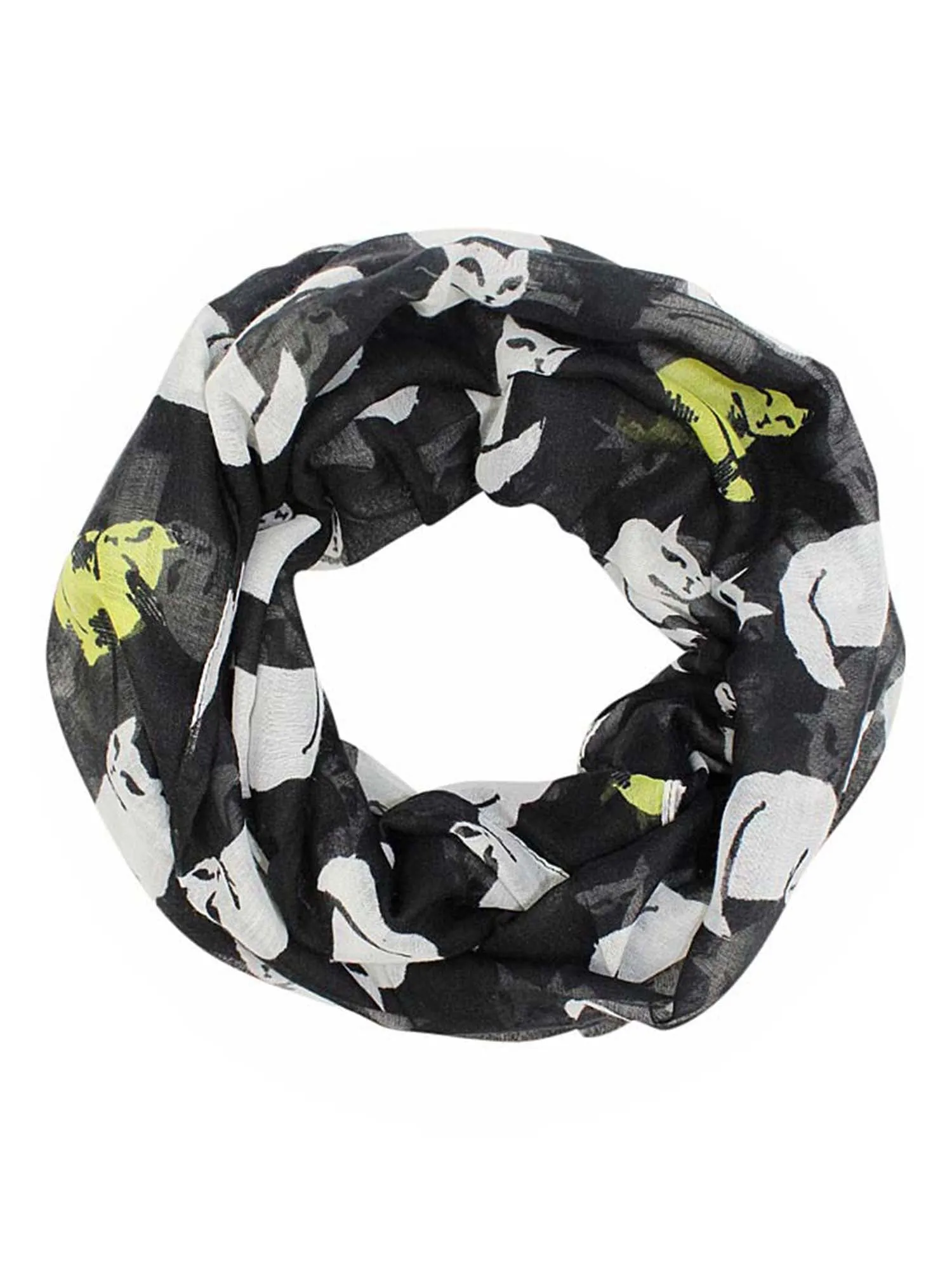 Black & White Cat Lovers Lightweight Infinity Scarf