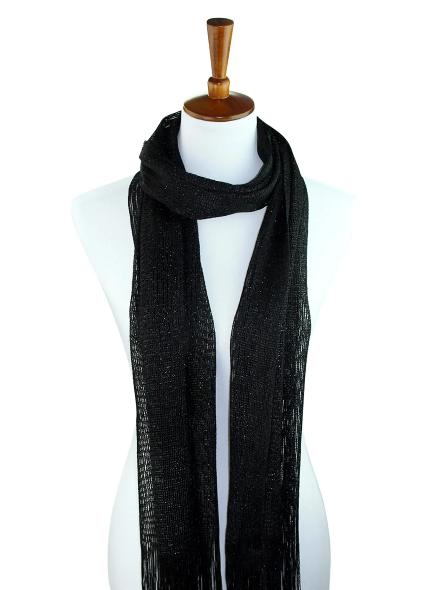 Black Shimmery Mesh Scarf