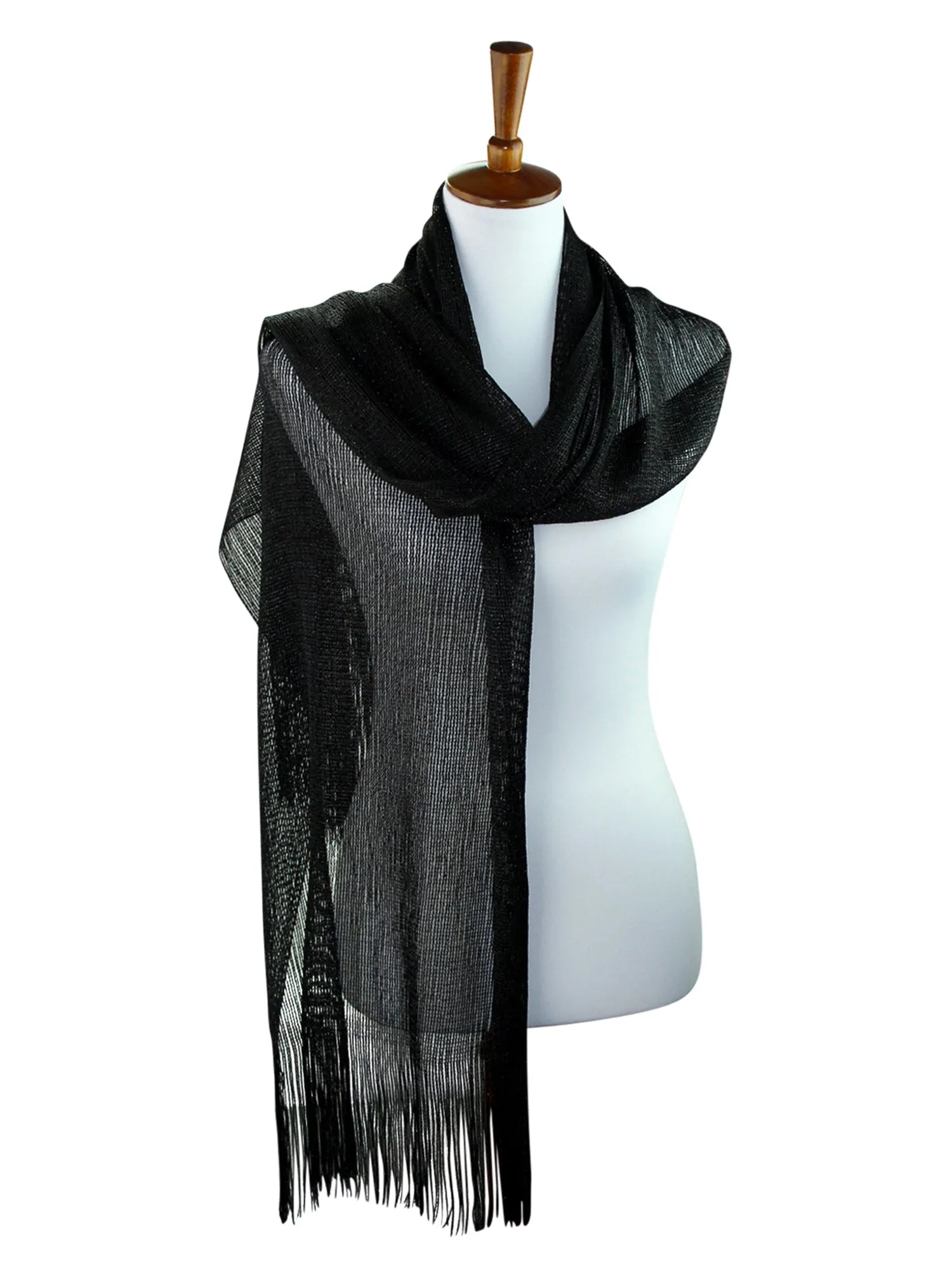 Black Shimmery Mesh Scarf