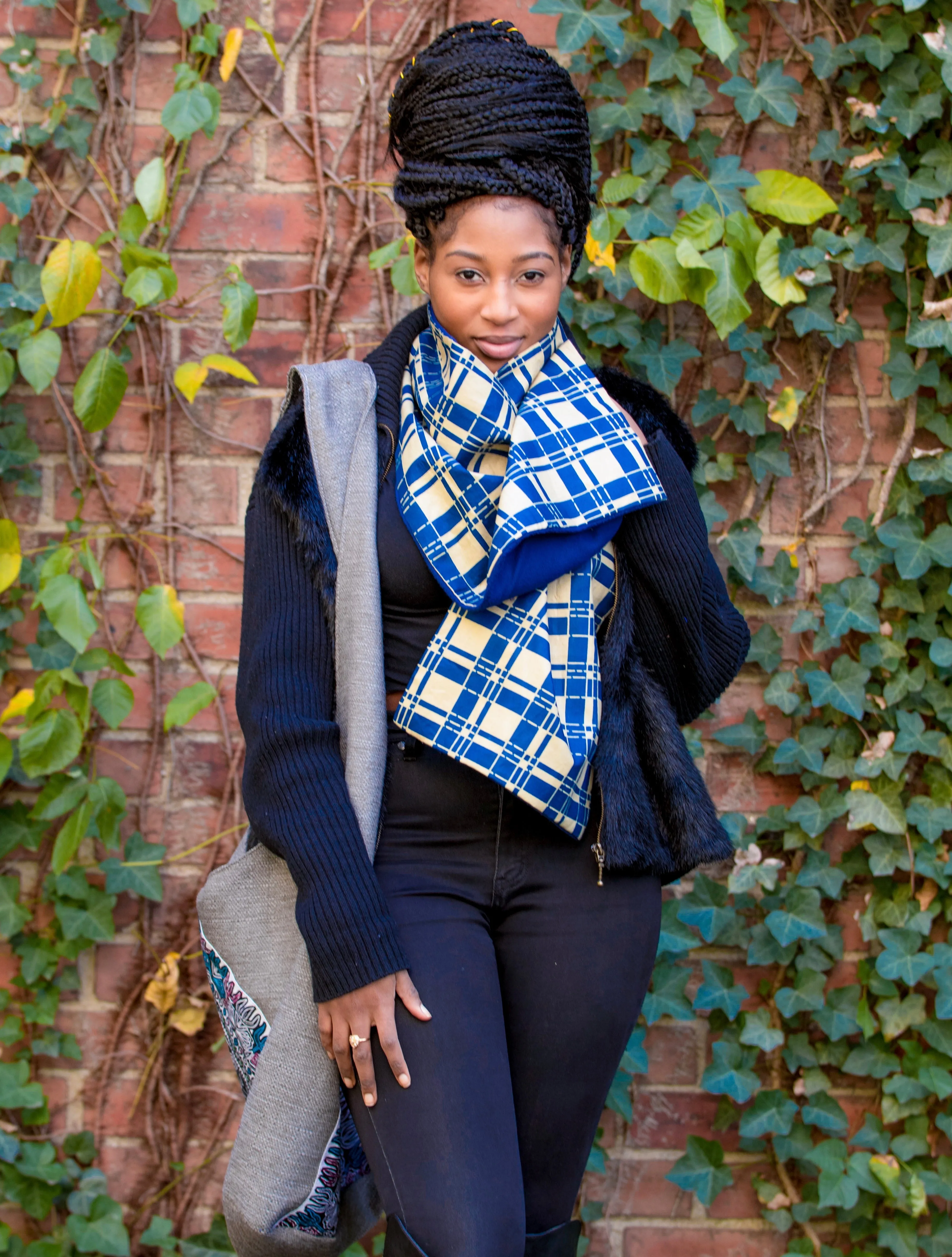 Blue Print Winter Scarf