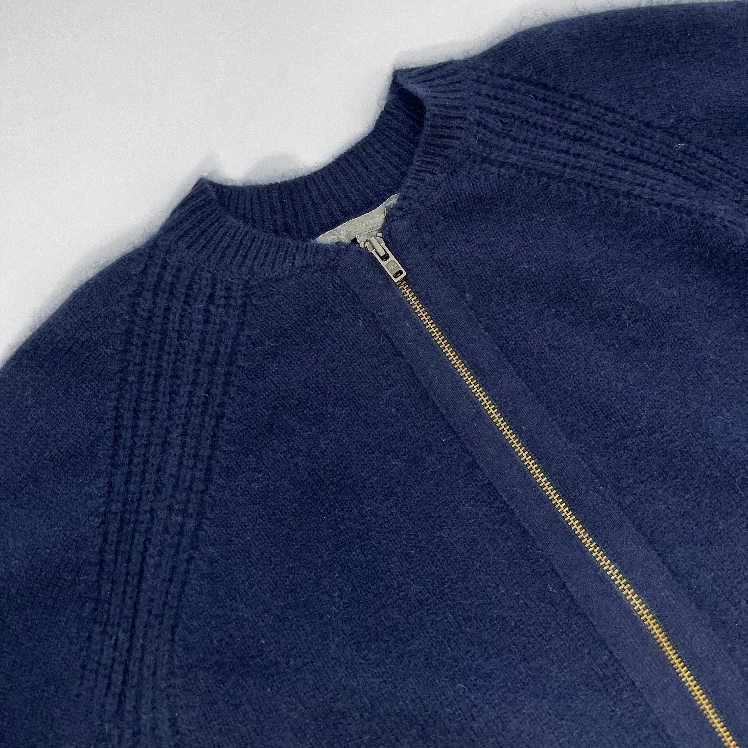 Bonpoint Navy Cashmere Zip Up Cardigan: 10 Years