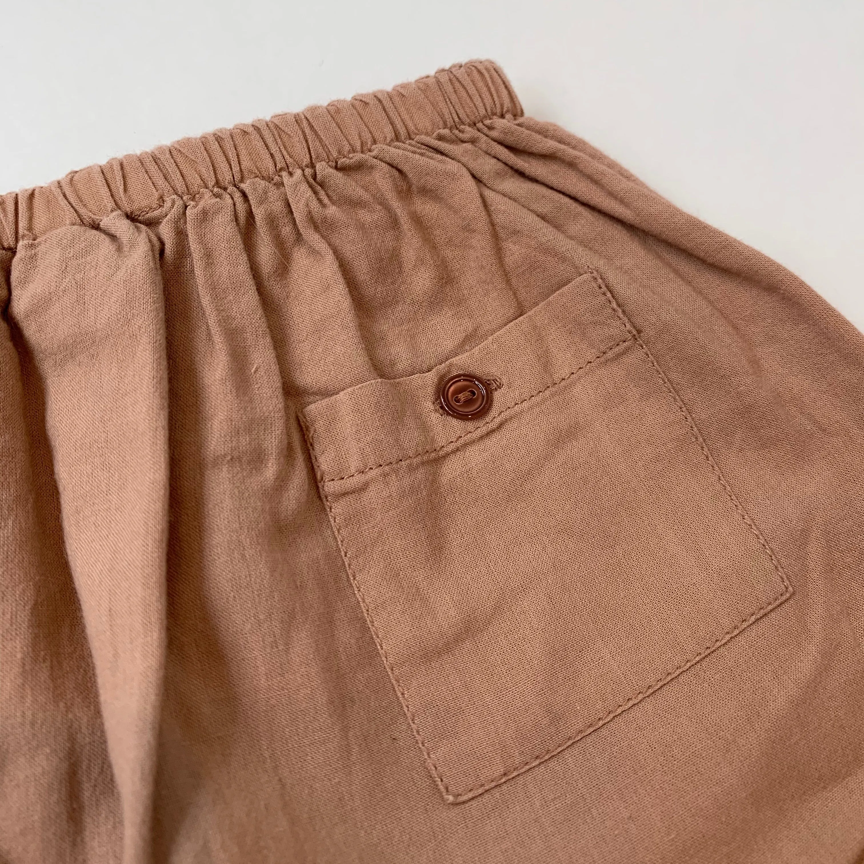Bonpoint Pale Tobacco Cotton Trousers: 3 Months
