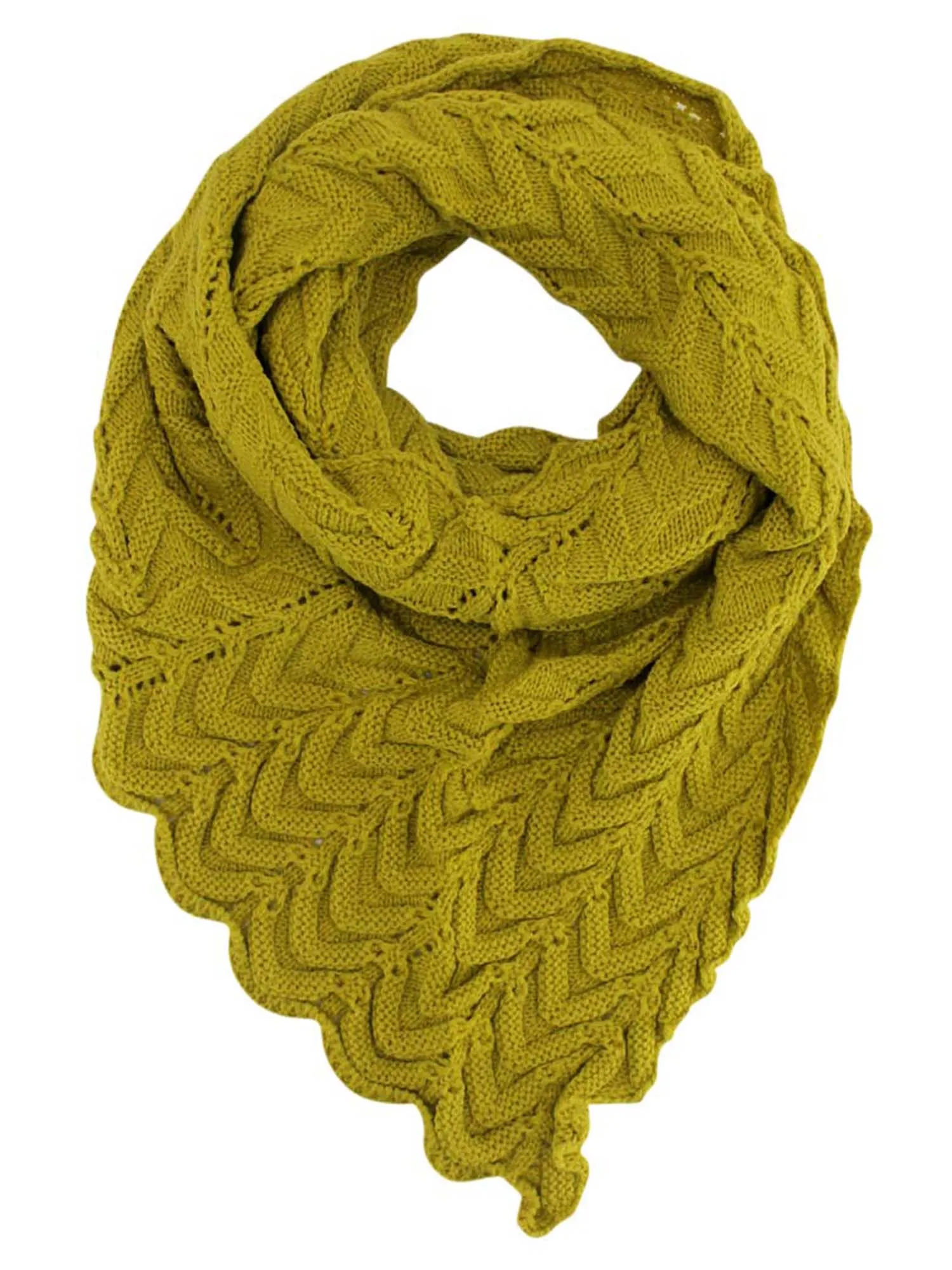 Chevron Knit Triangle Infinity Scarf