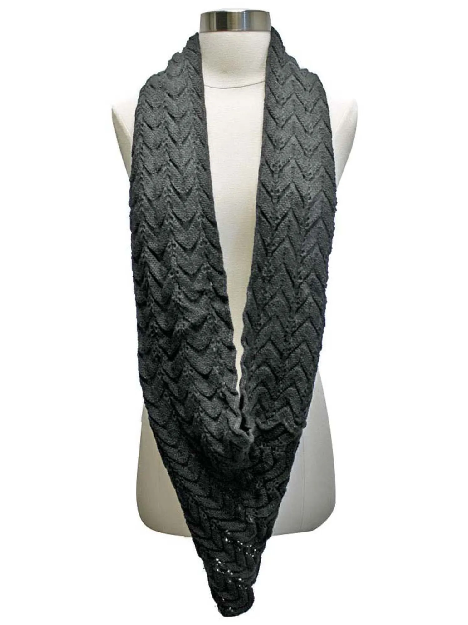 Chevron Knit Triangle Infinity Scarf