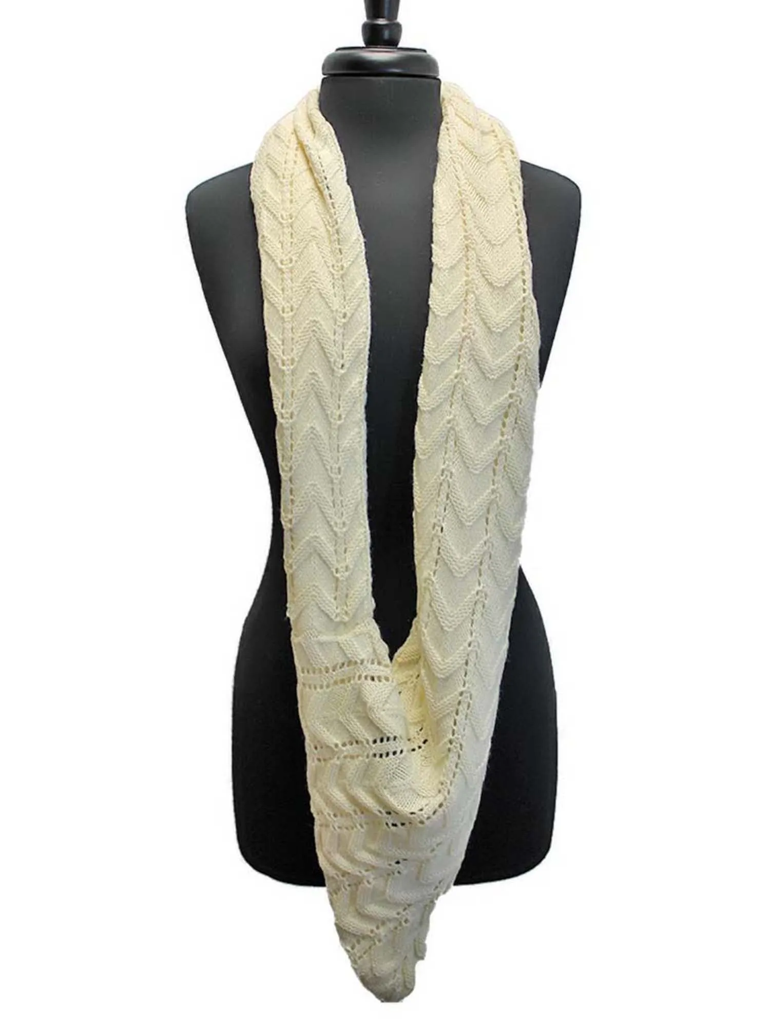 Chevron Knit Triangle Infinity Scarf