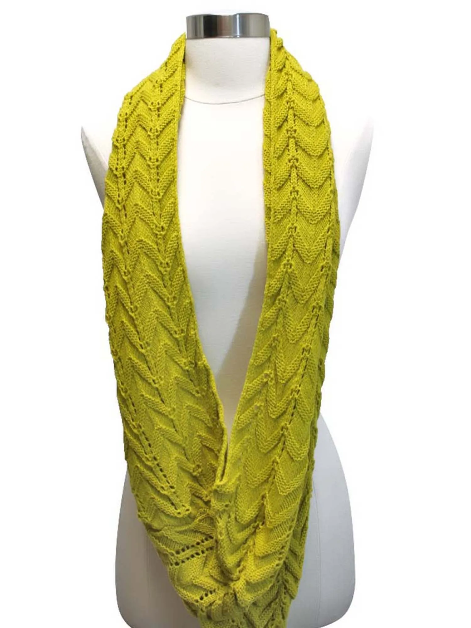 Chevron Knit Triangle Infinity Scarf