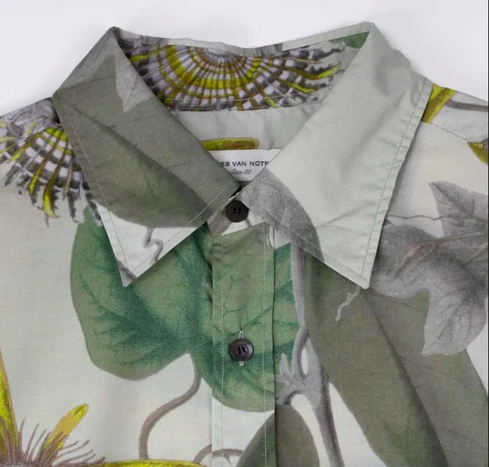 Dries Van Noten  |Flower Patterns Unisex Long Sleeves Cotton Designers Shirts