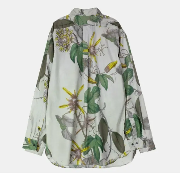 Dries Van Noten  |Flower Patterns Unisex Long Sleeves Cotton Designers Shirts