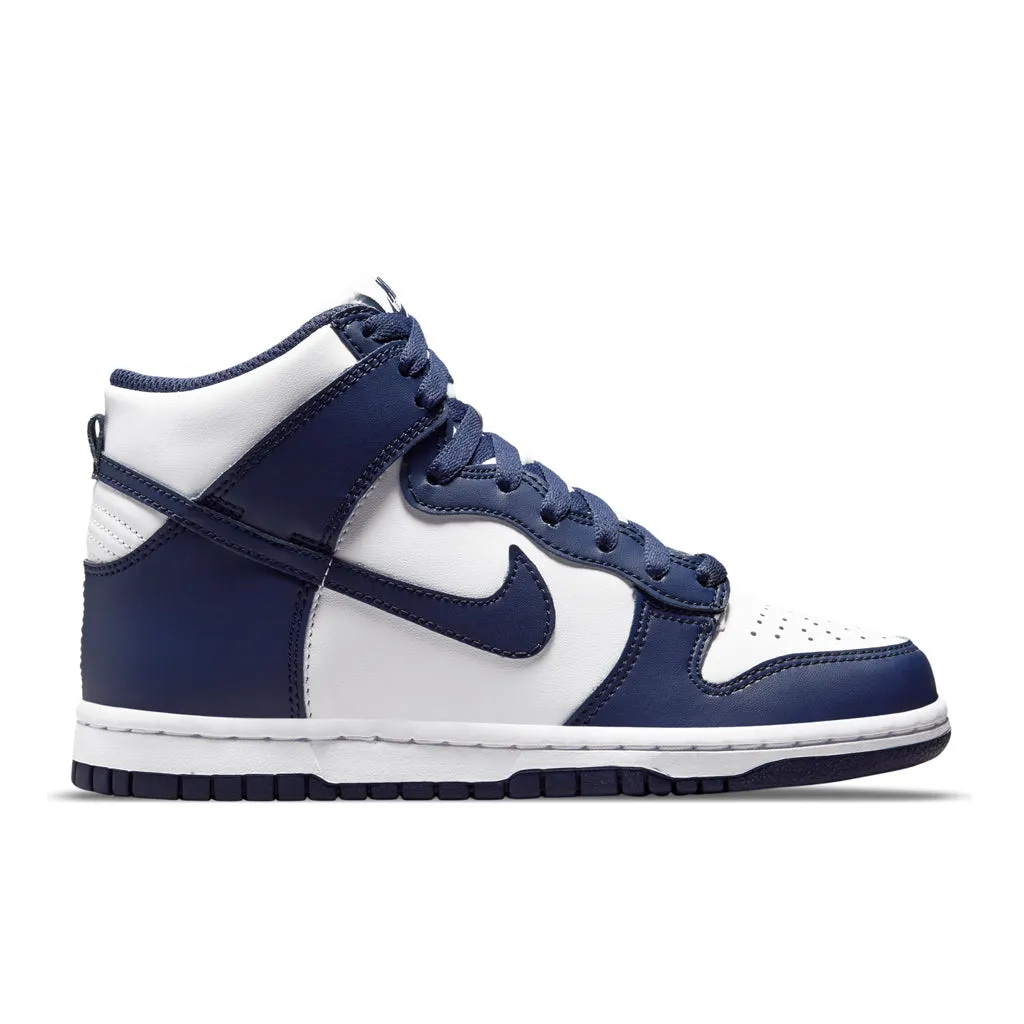 Dunk High (GS) - White/Midnight Navy