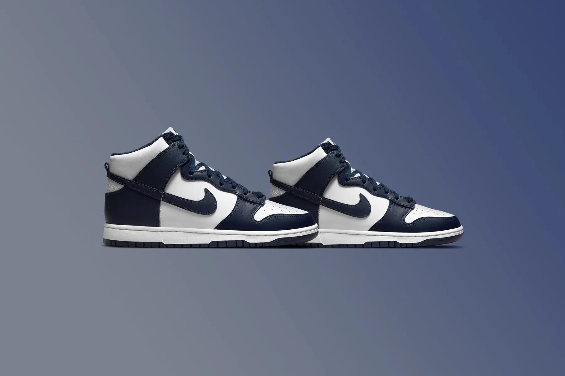 Dunk High (GS) - White/Midnight Navy