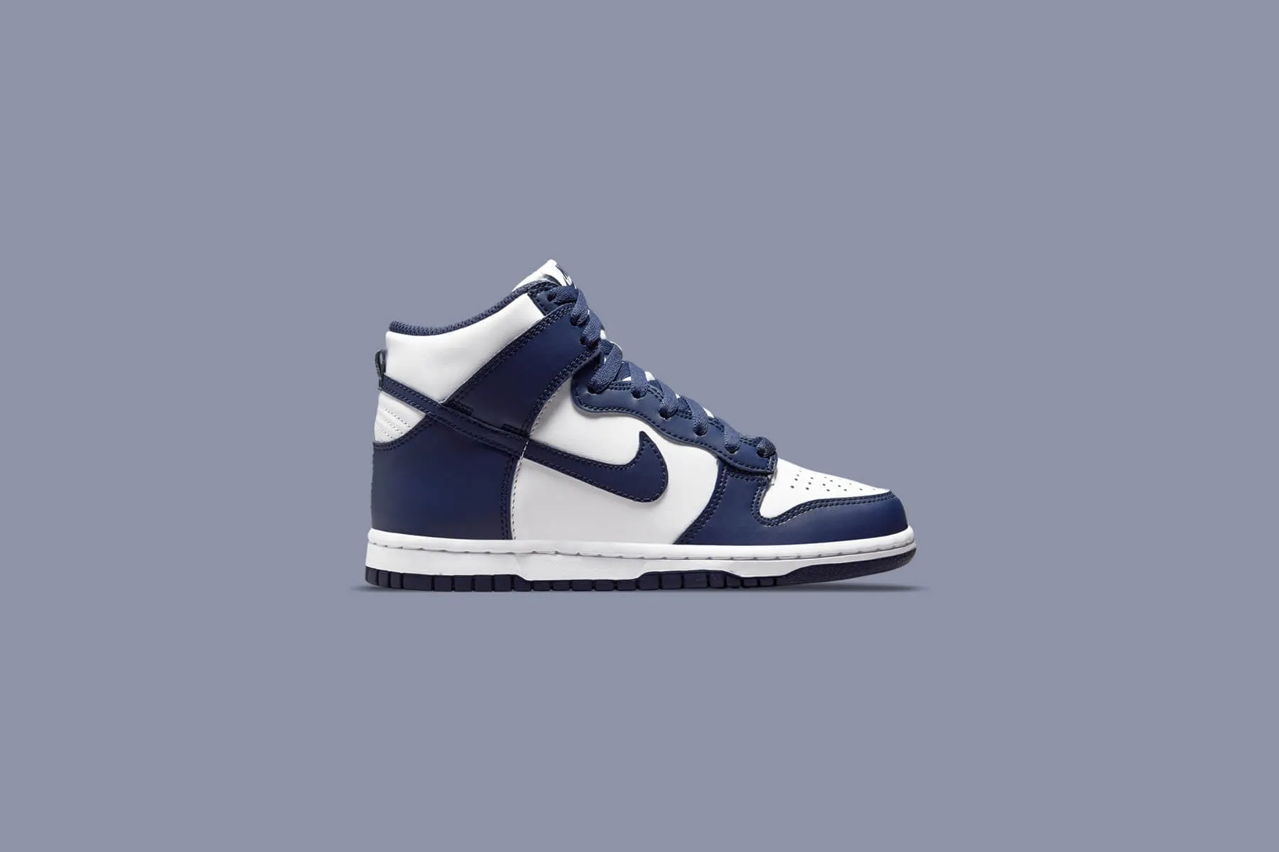 Dunk High (GS) - White/Midnight Navy