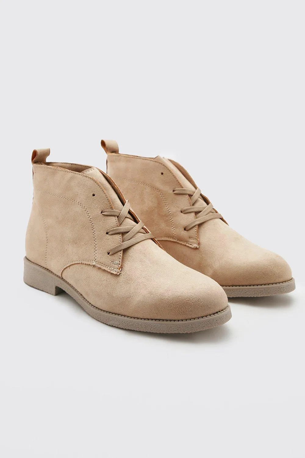 Faux Suede Desert Boots | boohooMAN UK