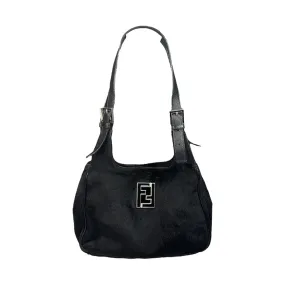 FENDI BLACK PONY HAIR SHOULDER BAG