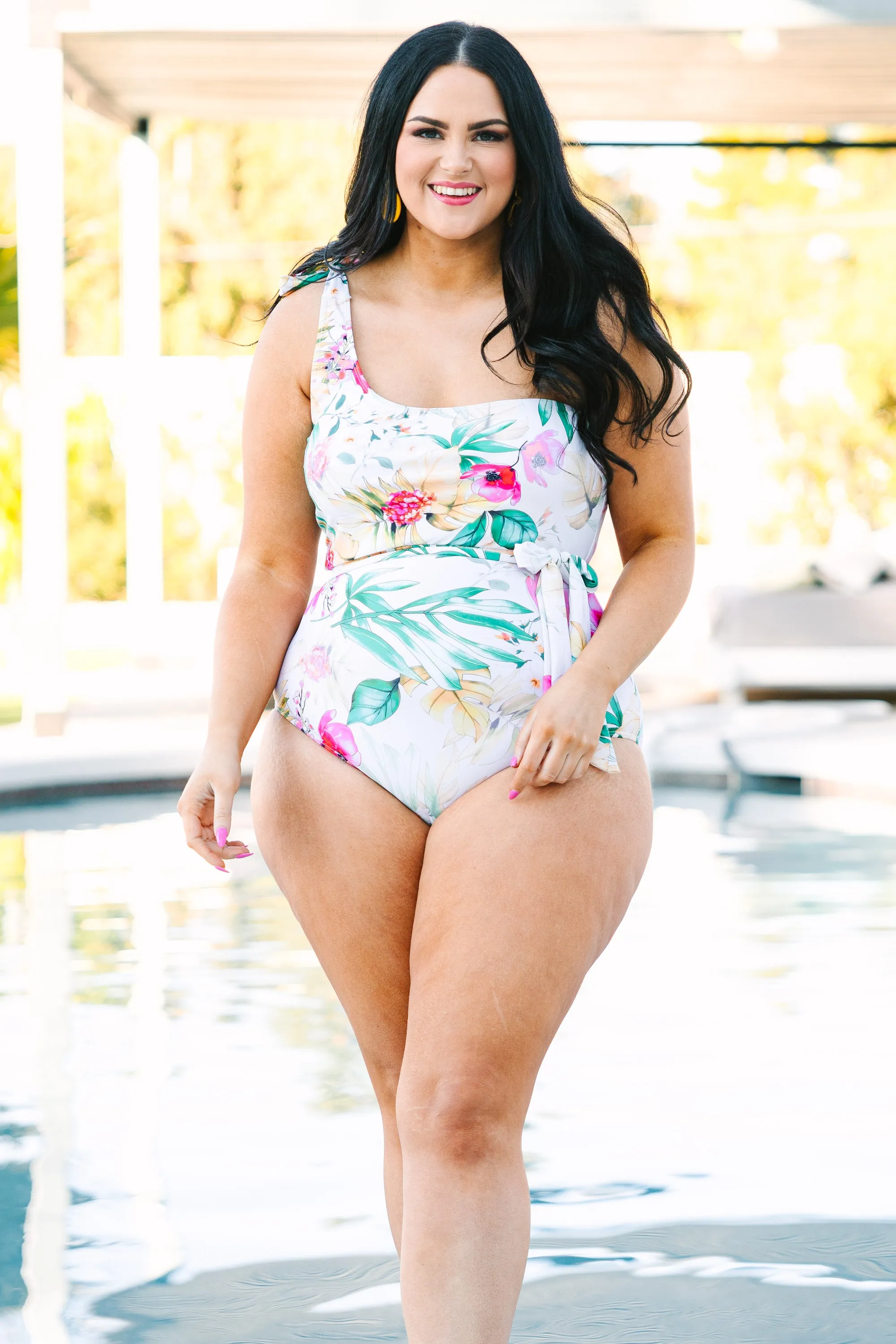 Follow The Sun Swimsuit, White Floral