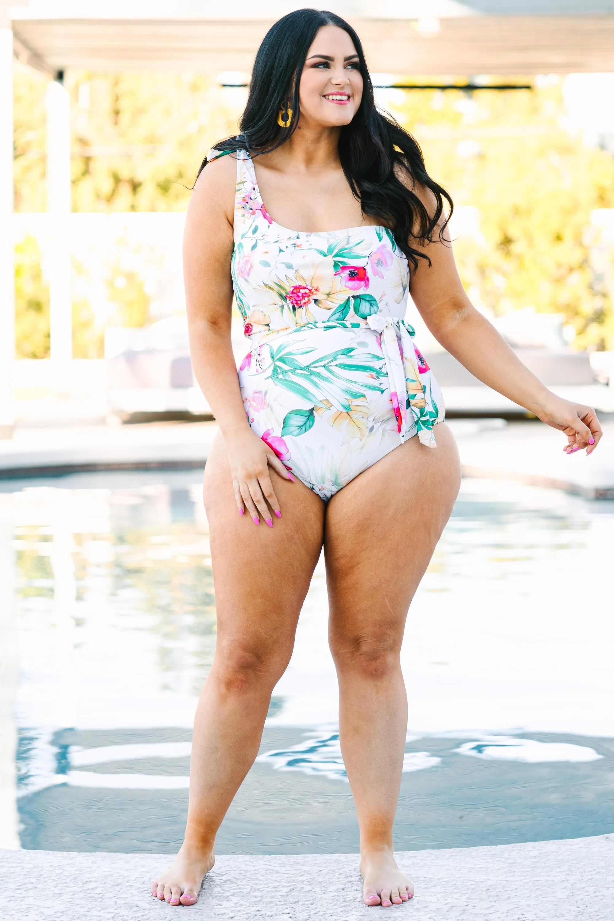 Follow The Sun Swimsuit, White Floral