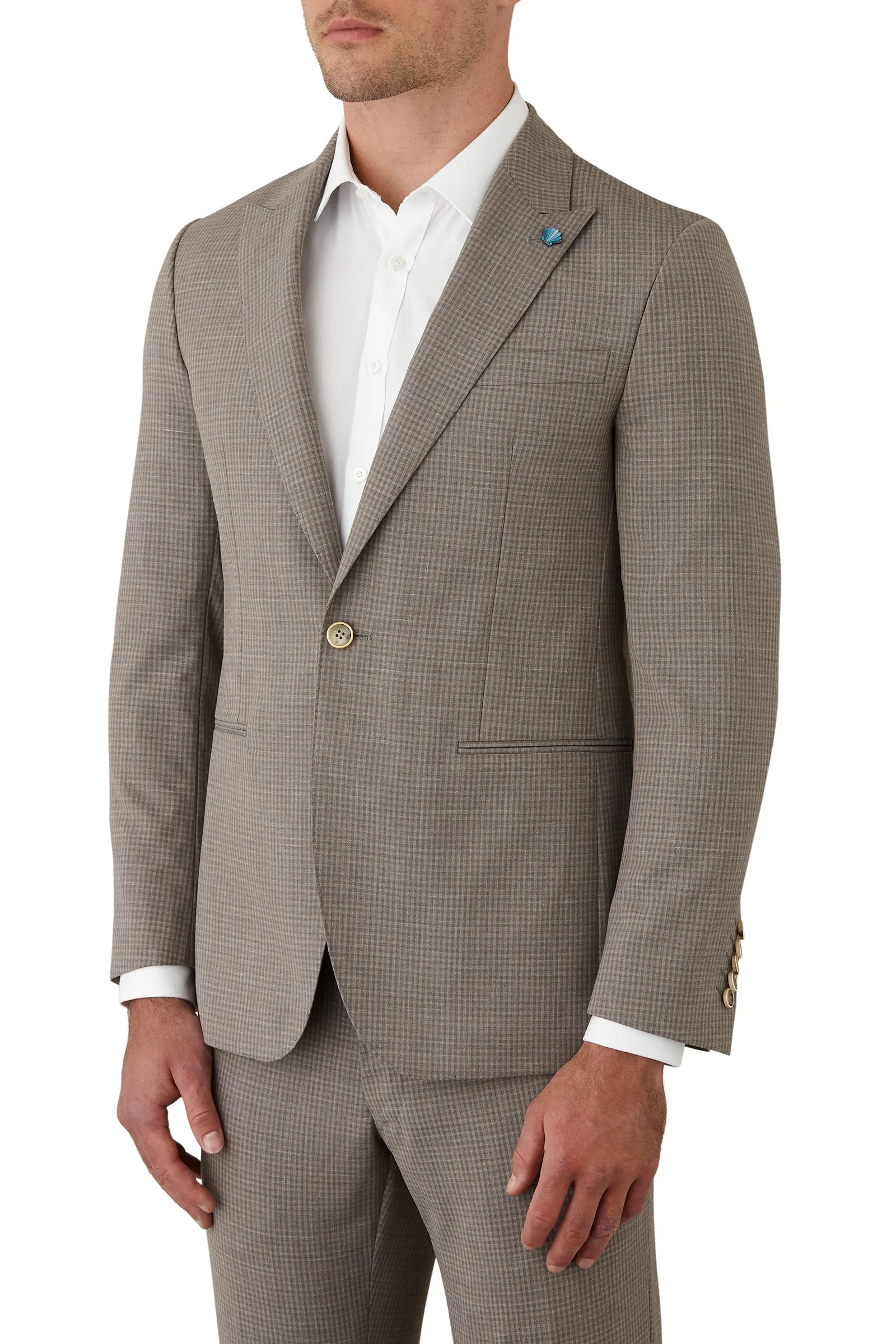 Gibson - Ionic/Caper Suit - Taupe Check