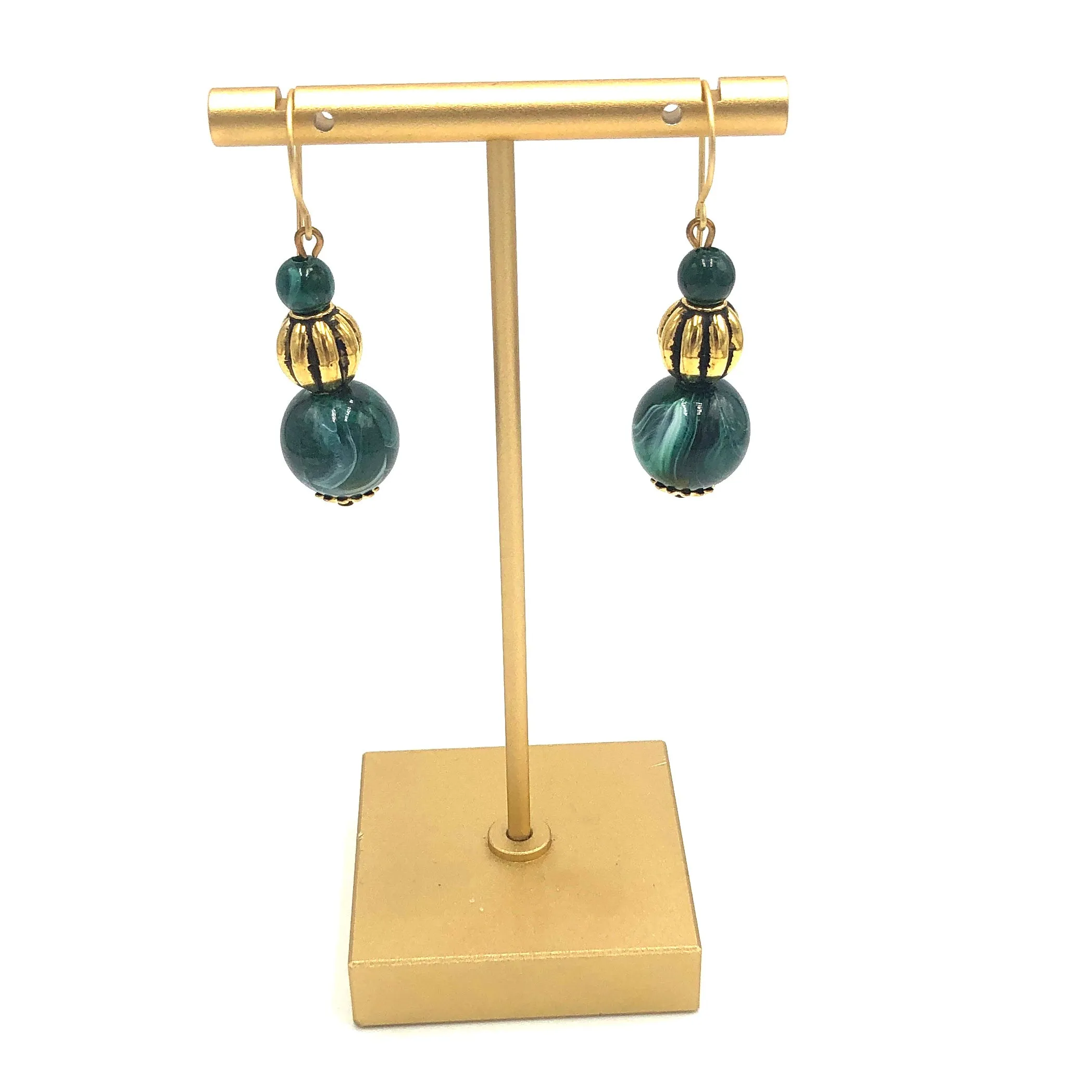 Golden Green-Blues Earrings - Live Unboxing #302