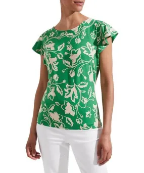 Hobbs London Nessie Flutter Sleeve Top