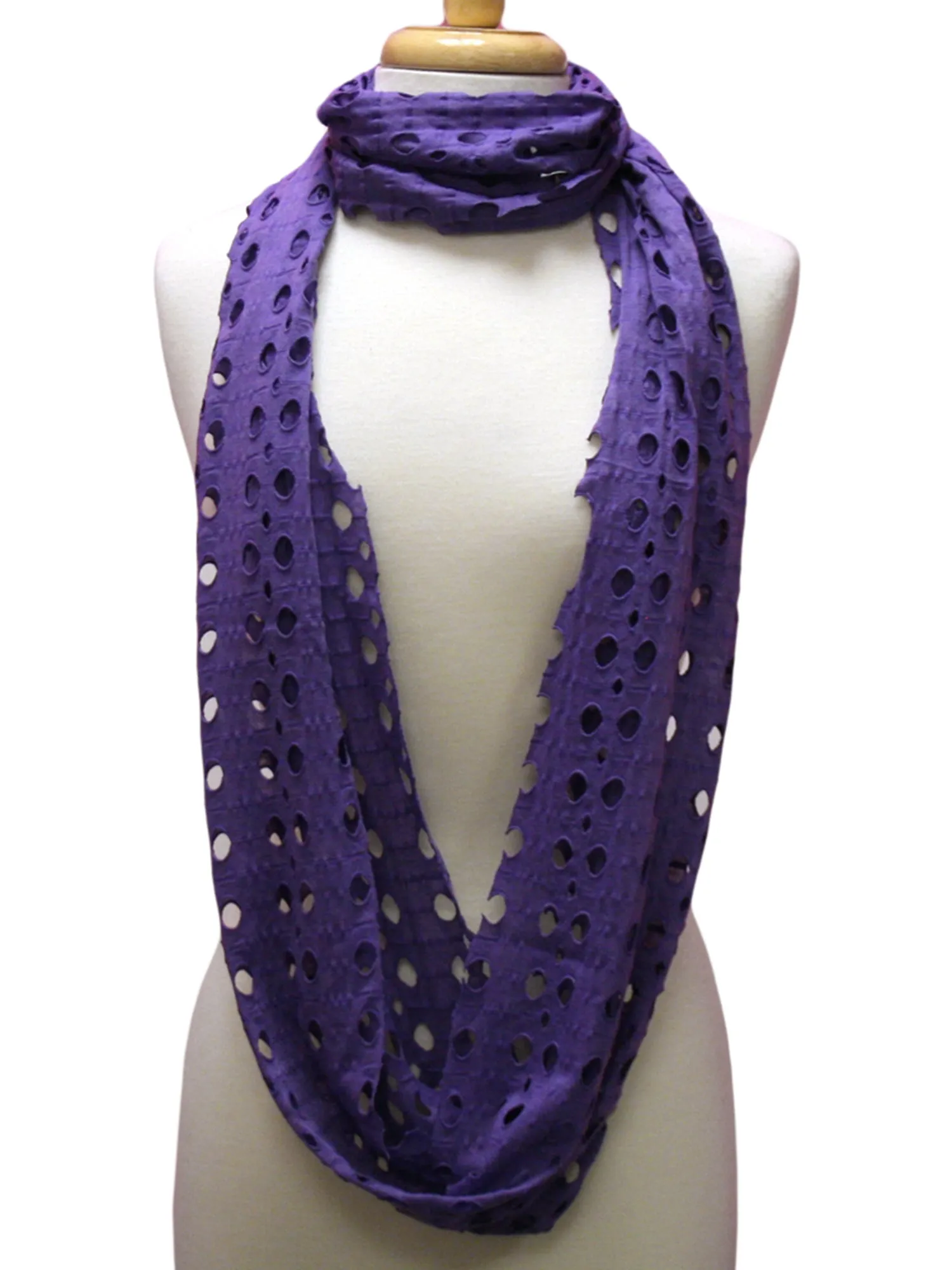 Infinity Ring Scarf With Circle Cut-Outs