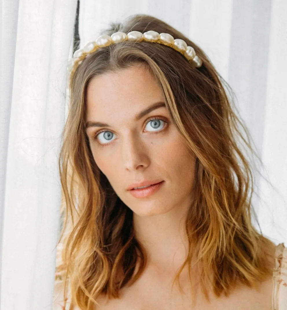 Kingsley Headband Gold Pearl