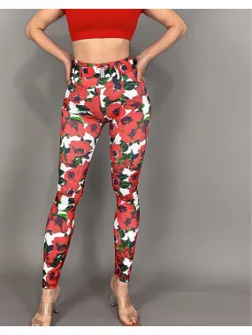 La Fitwear Legging Belt Red Floral