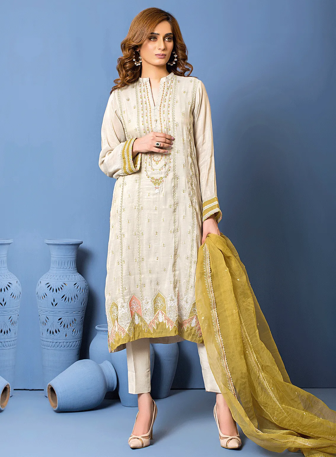 Lakhany By LSM Embroidered Khaadi Messori Stitched 3 Piece Suit - LSM-2869