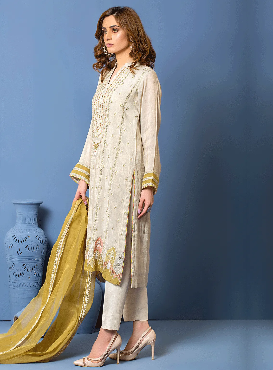 Lakhany By LSM Embroidered Khaadi Messori Stitched 3 Piece Suit - LSM-2869