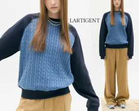 LARTIGENT  |Blended Fabrics Street Style Long Sleeves Elegant Style