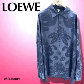 LOEWE  |Flower Patterns Long Sleeves Logo Luxury Shirts