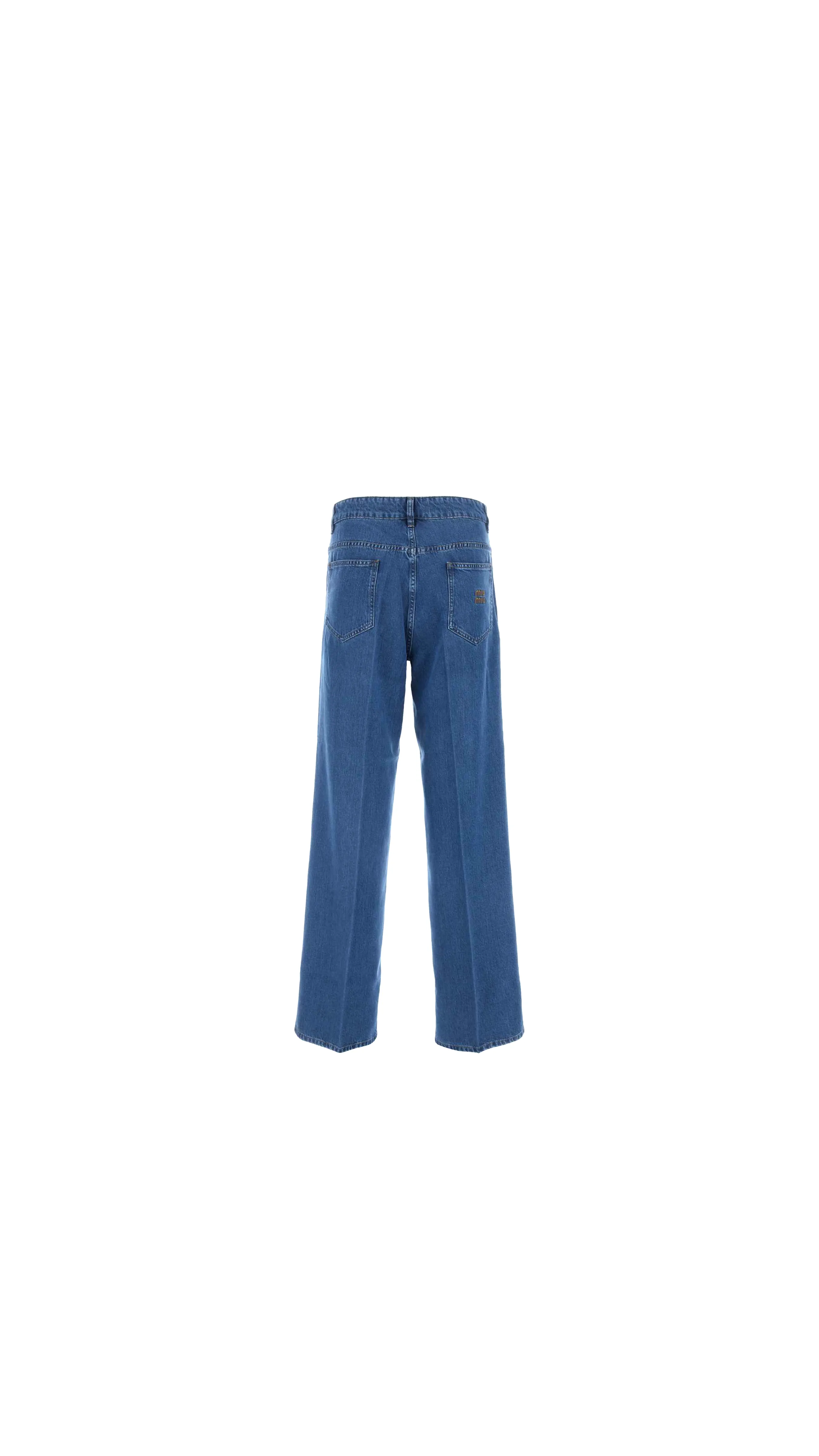 Logo-Embroidered Straight- Leg Jeans - Denim