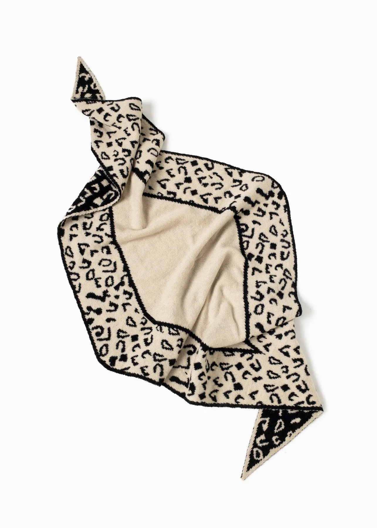 Look By M Leopard Pattern Diamond Scarf MSF2958